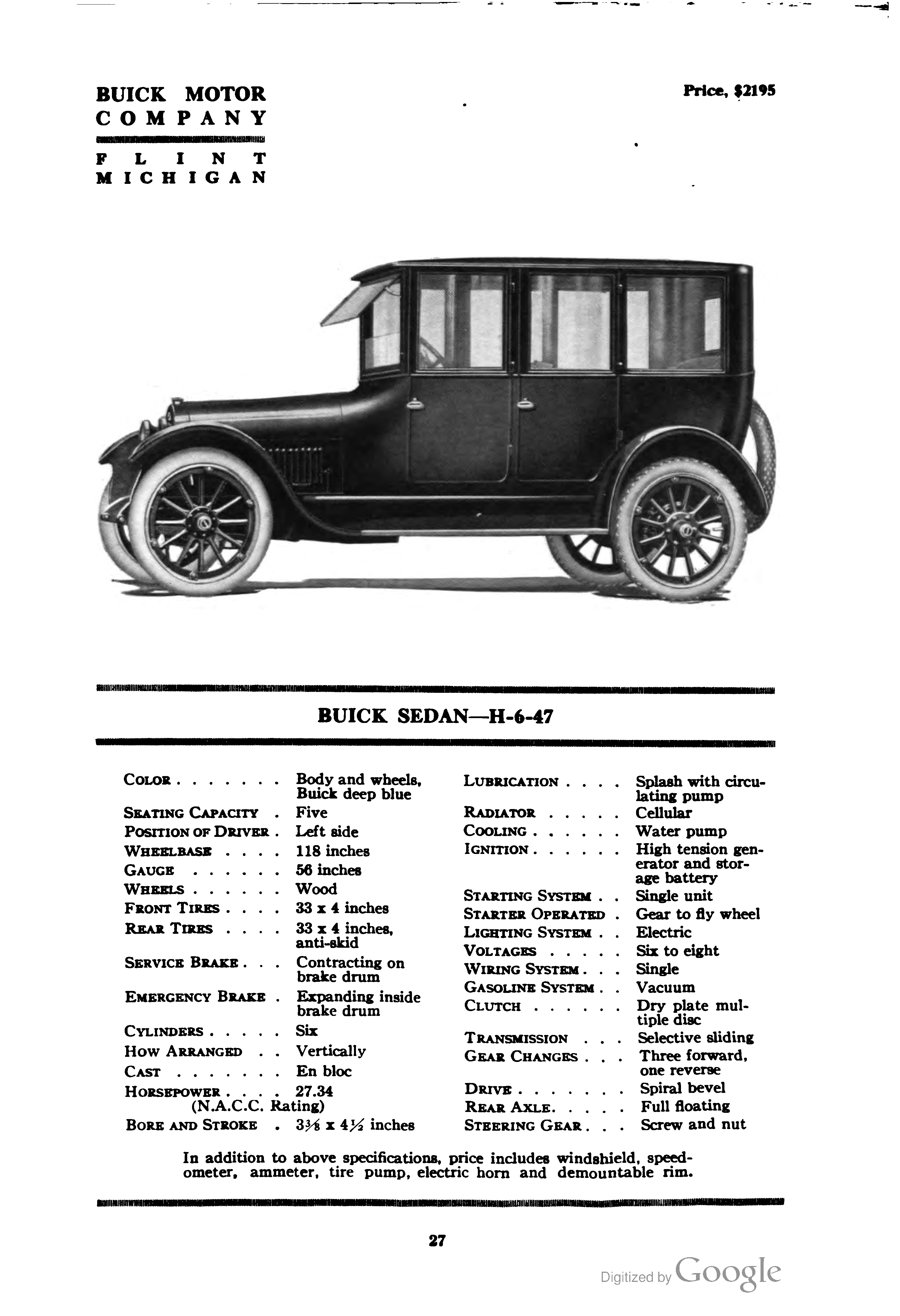 Buick Model H 1919 #5