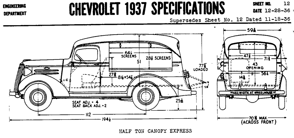 Chevrolet Canopy Express 1937 #8