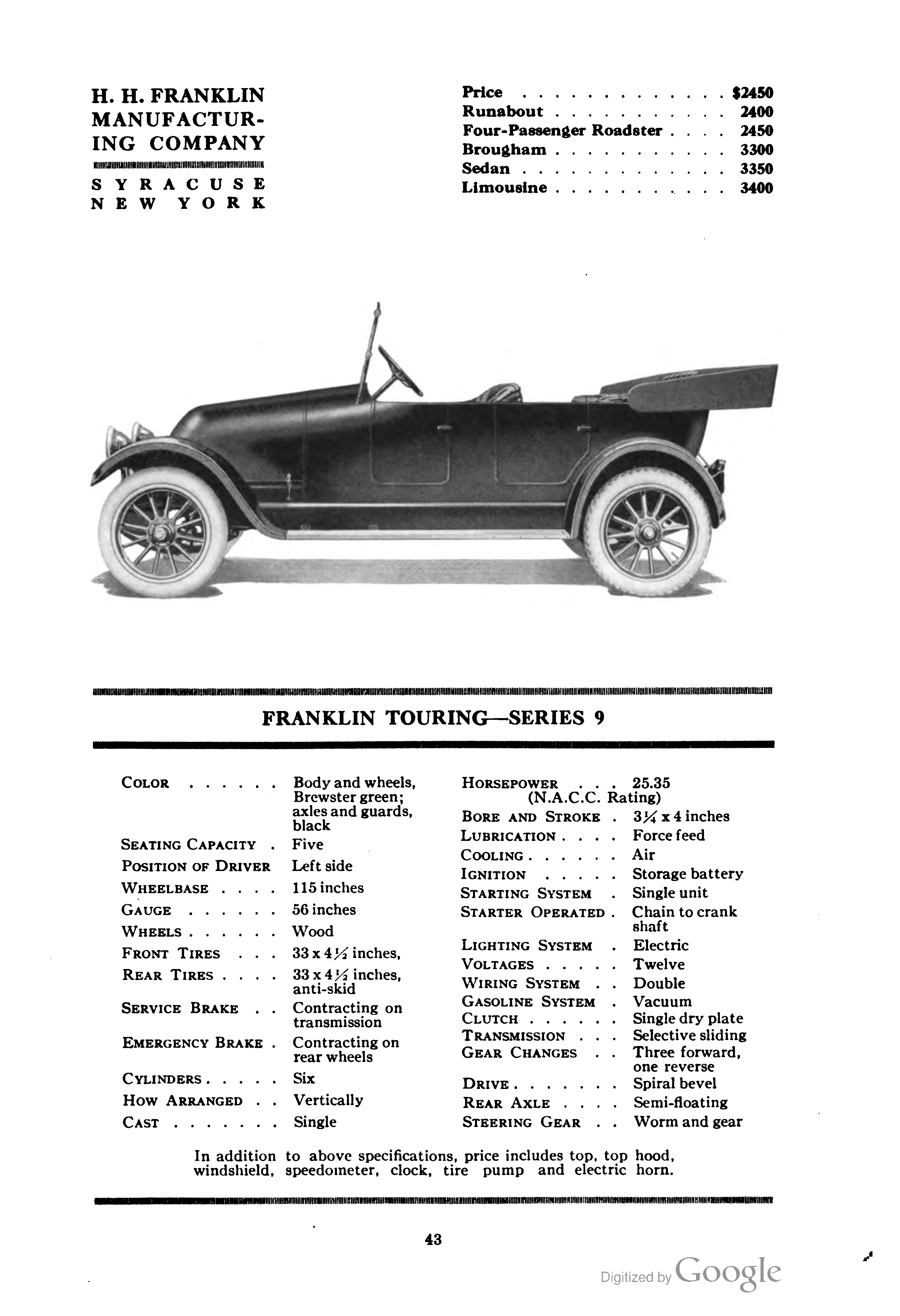 Franklin Series 9 1919 #6